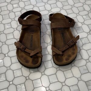 Birkenstock Brown Leather Yara Adjustable Double-Strap Women's Sandals